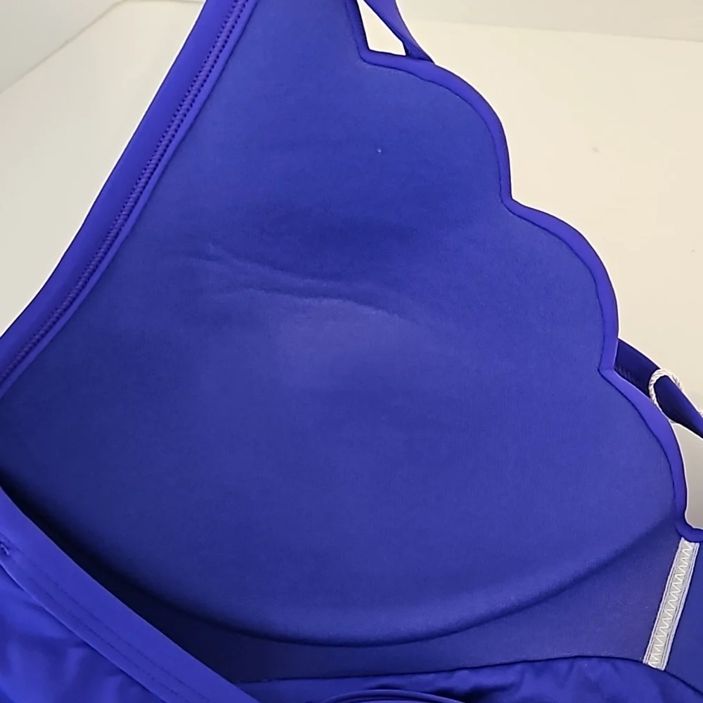 Seafolly Scalloped Edge Convertible Strap Tankini Top Size 12 DD NEW